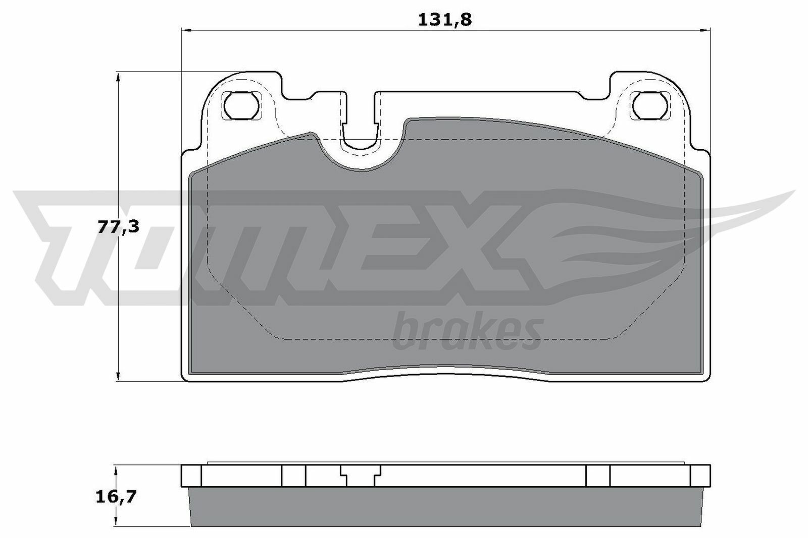 Sada brzdových destiček, kotoučová brzda TOMEX Brakes